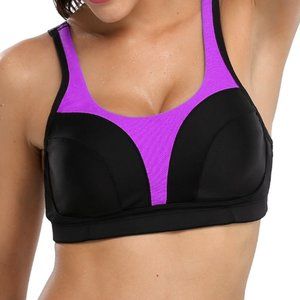 Rae Mode BRIGHT PUSH UP Wireless Sports Bra Blue & Purple NEW - ALL SIZES